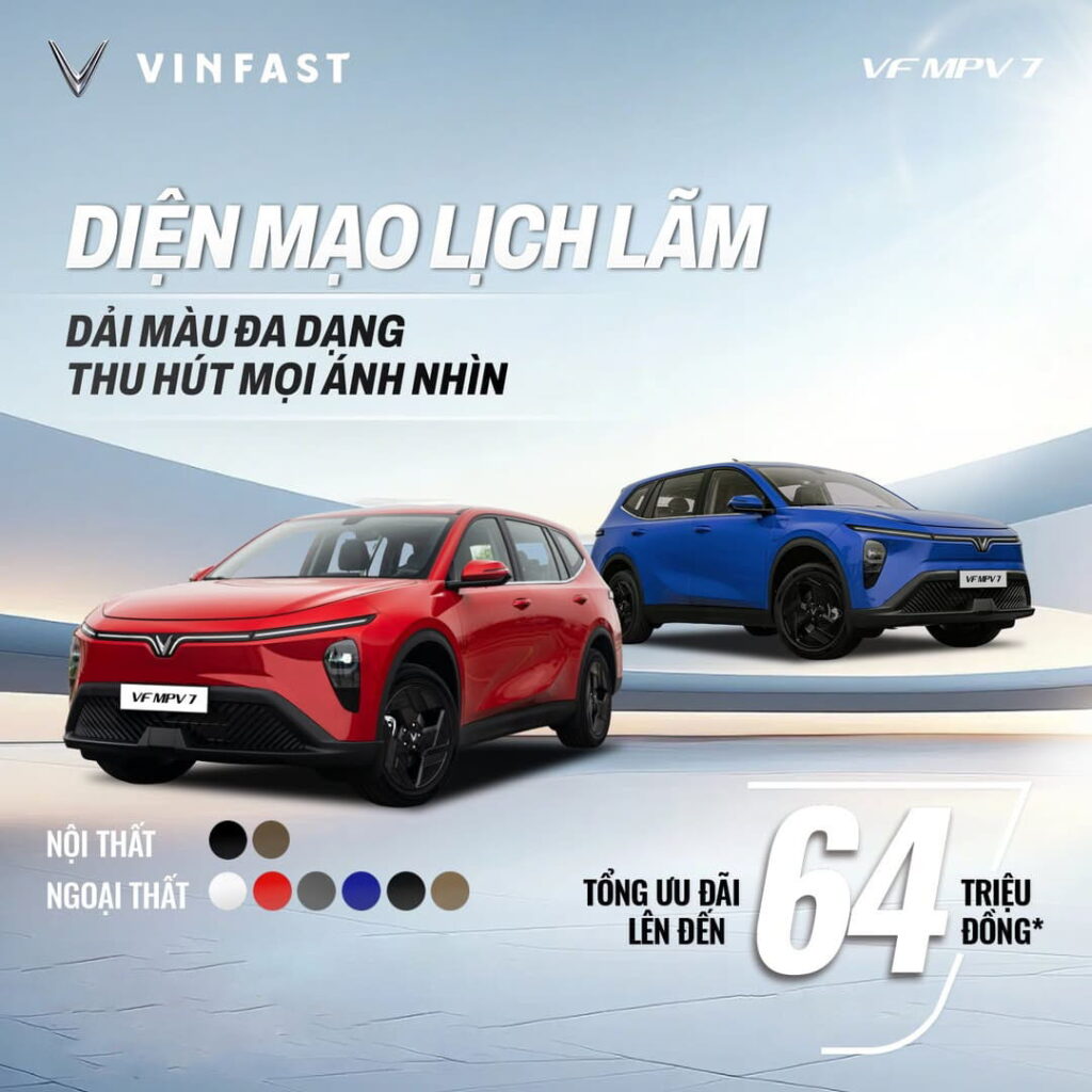 Phiên bản VF MPV 7 Gia đình sở hữu thiết kế hiện đại, và những nâng cấp ngoại thất đáng giá: