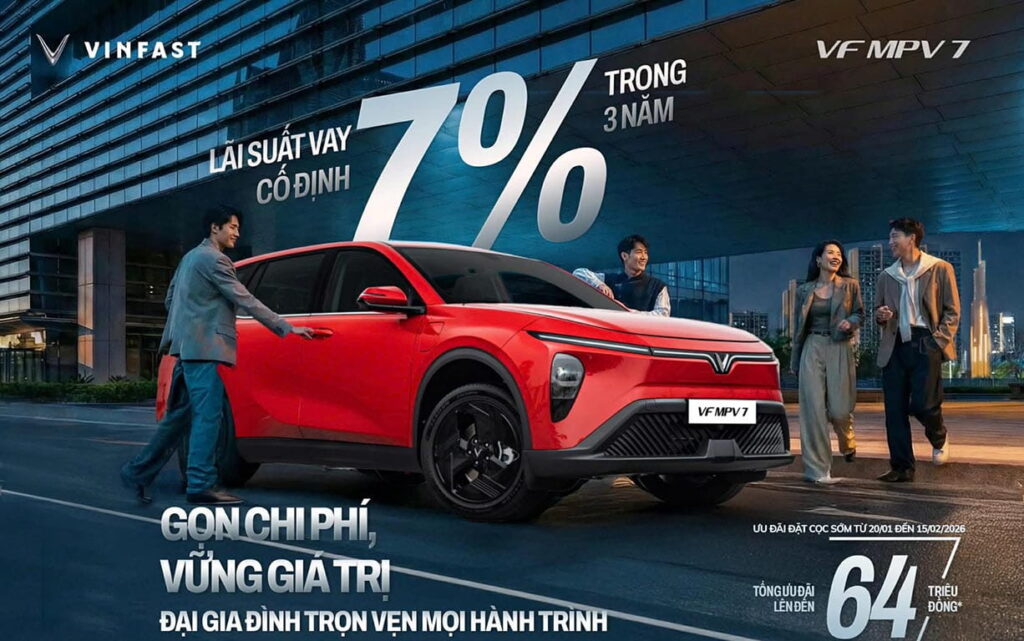 SỞ HỮU VF MPV 7 DỄ DÀNG HƠN BAO GIỜ HẾT - LÃI SUẤT CỐ ĐỊNH 7% TRONG 3 NĂM